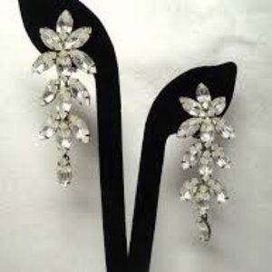farrah fawcett crystal clip on earrings new condit